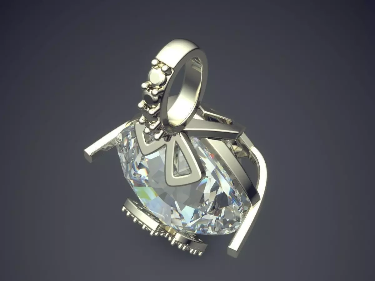 Pendant With Huge Diamond CAD-4820 3D print model_1