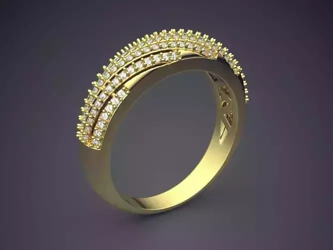 Ring With Tiny Diamonds CAD-4817 3D print model