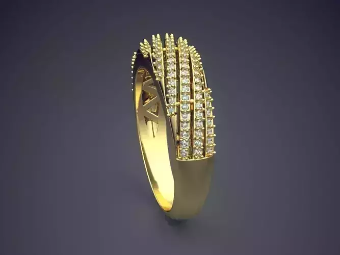 Ring With Tiny Diamonds CAD-4817