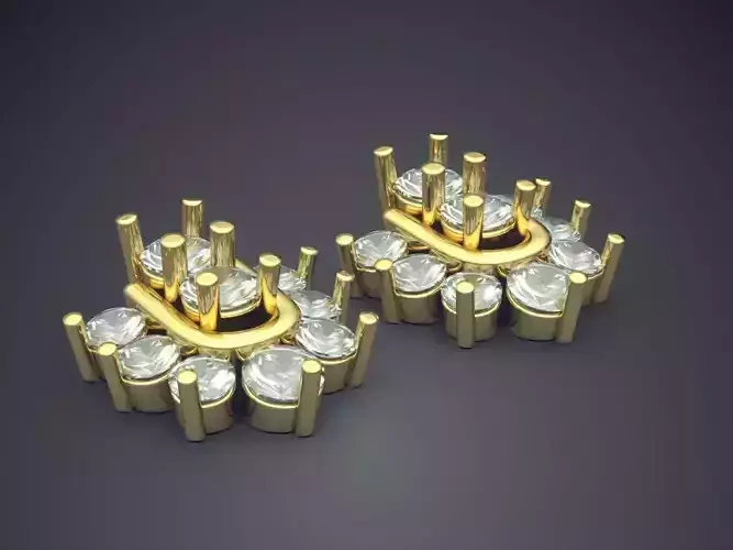 Earrings With Diamonds CAD-4814