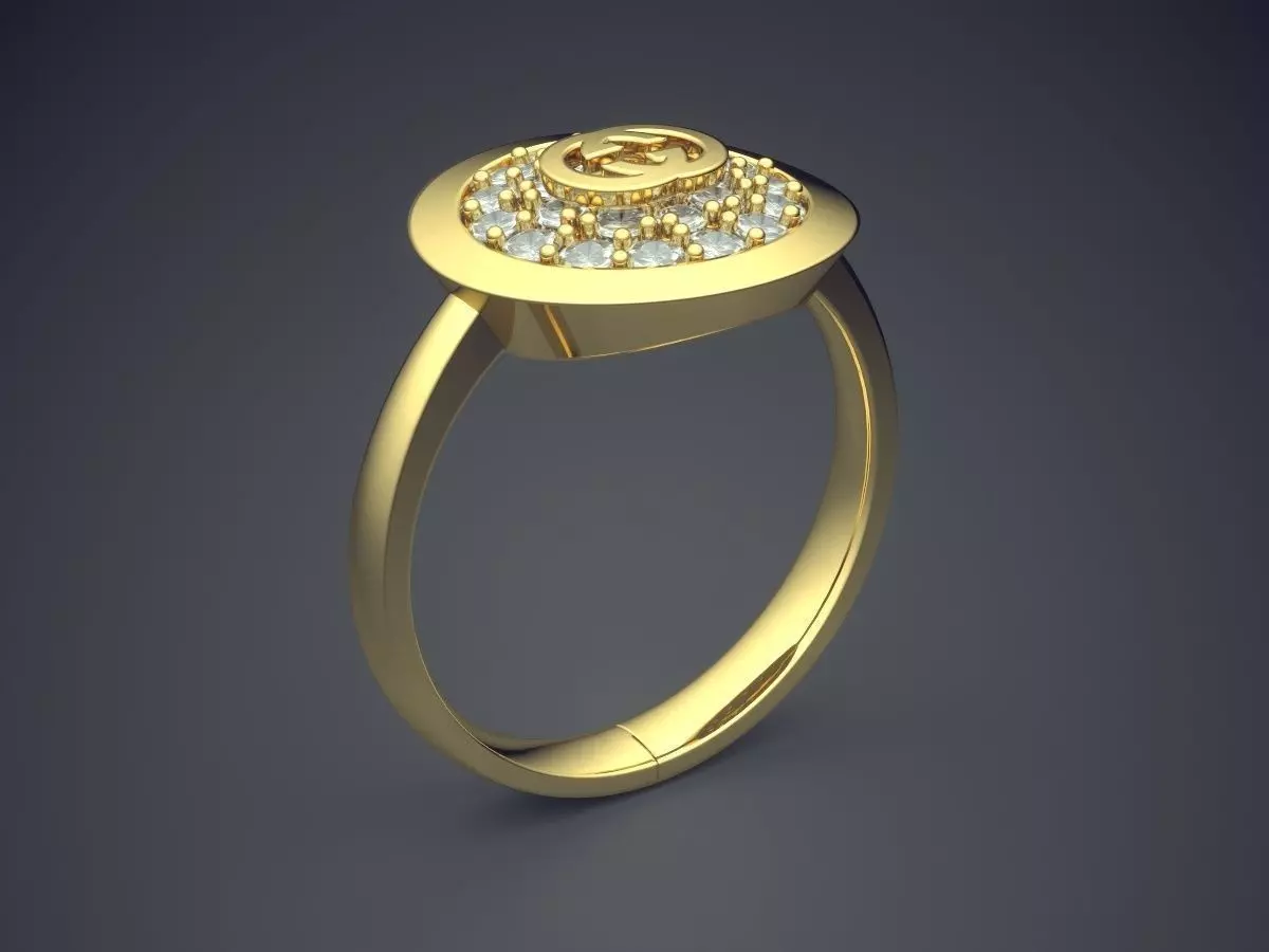 Ring With Diamonds CAD-4815 3D print model_0