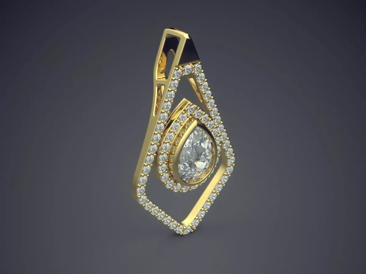 Pendant With Diamonds CAD-4816 3D print model_0