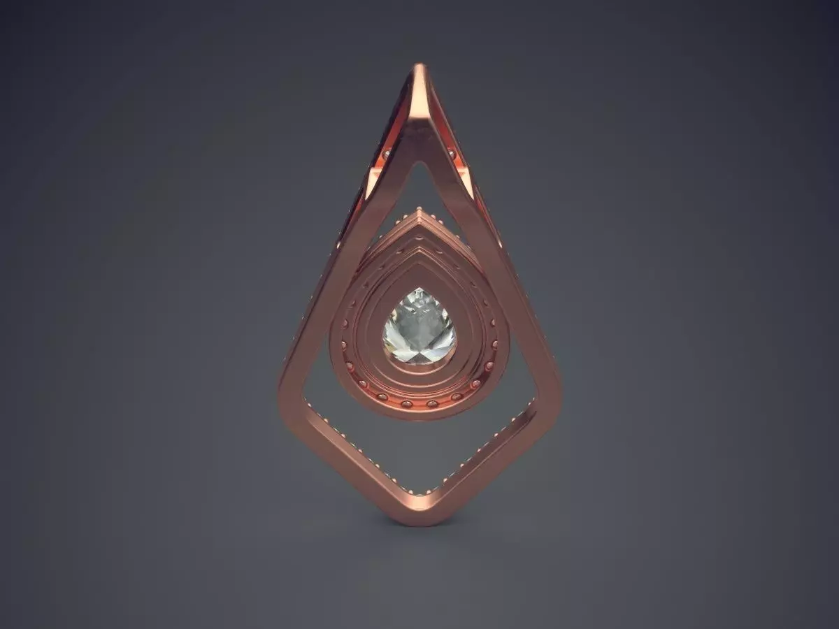 Pendant With Diamonds CAD-4816 3D print model_2