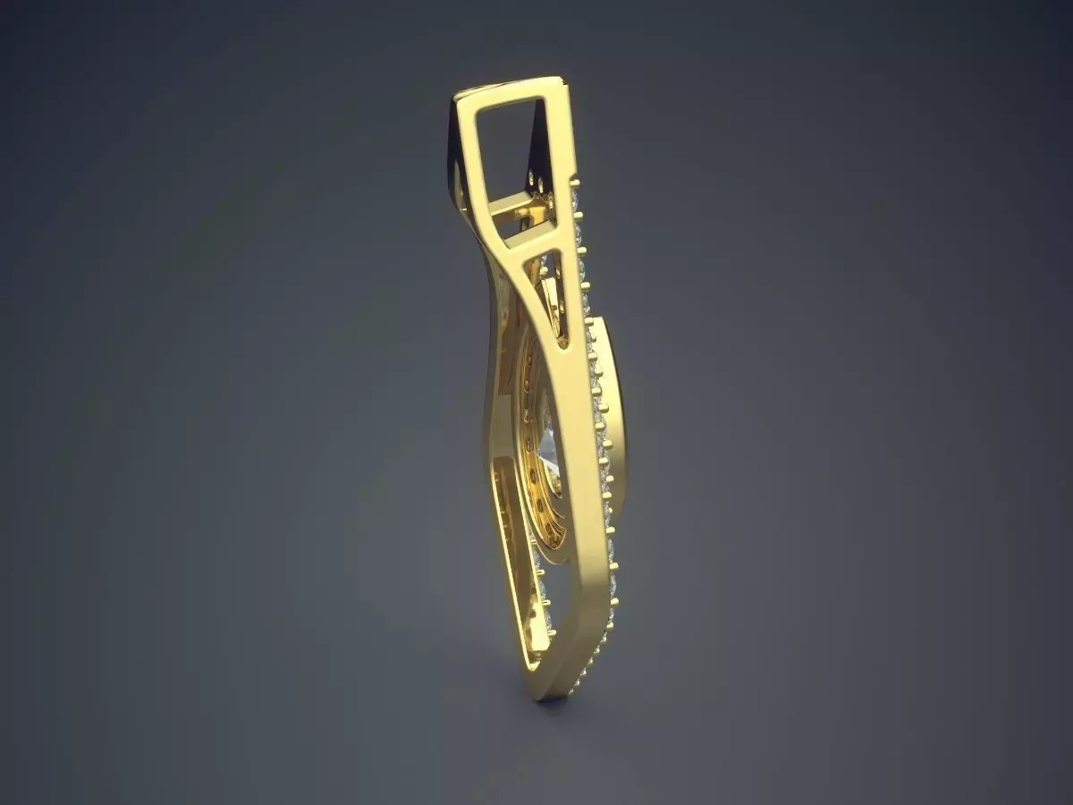 Pendant With Diamonds CAD-4816 3D print model_3