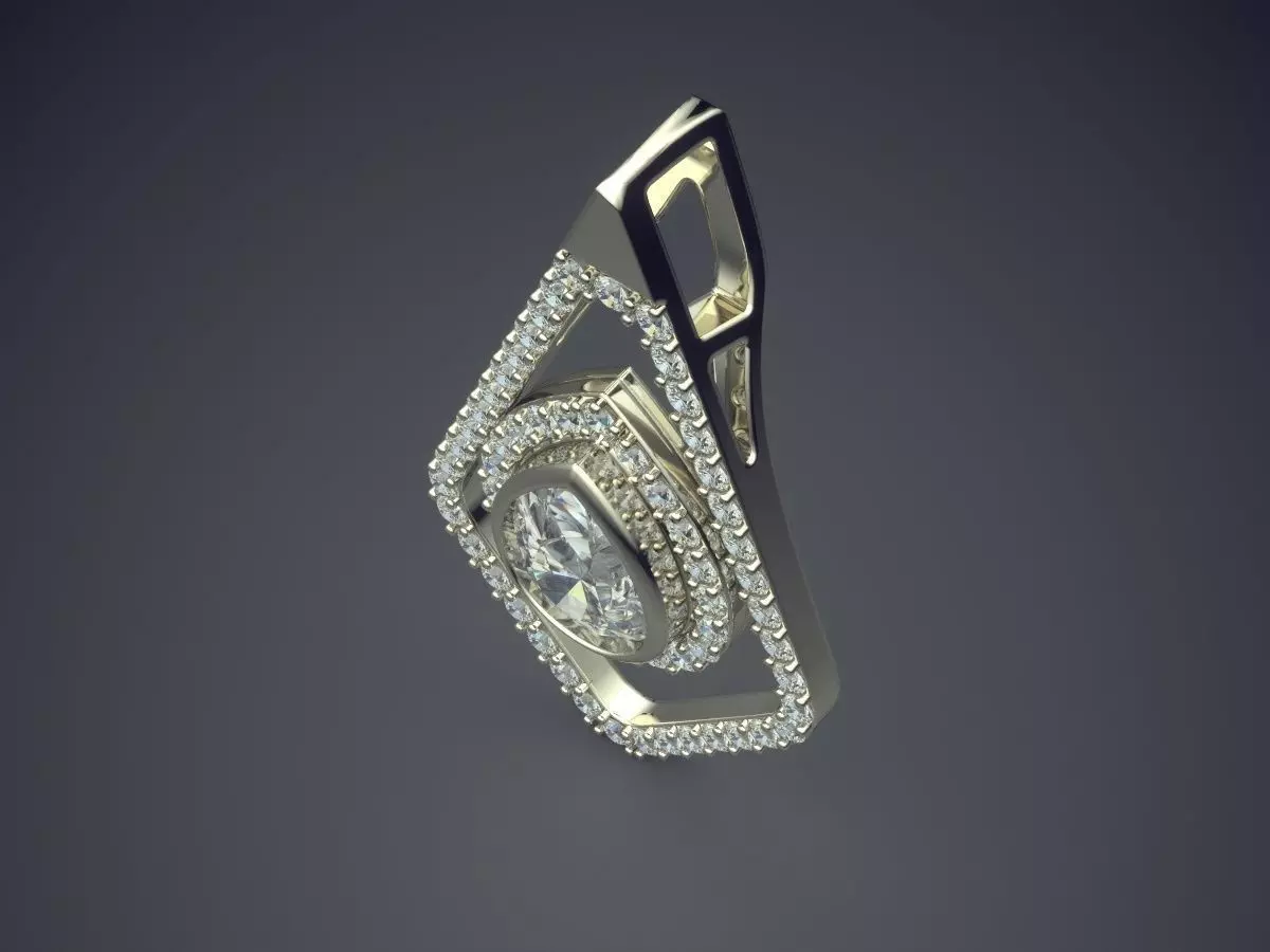 Pendant With Diamonds CAD-4816 3D print model_1