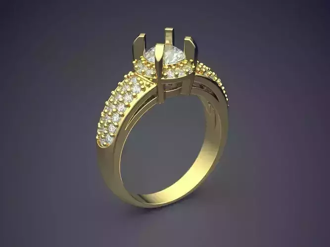Engagement Ring With Diamonds CAD-4813