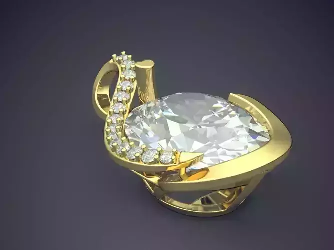 Pendant With Diamonds CAD-4811 3D print model
