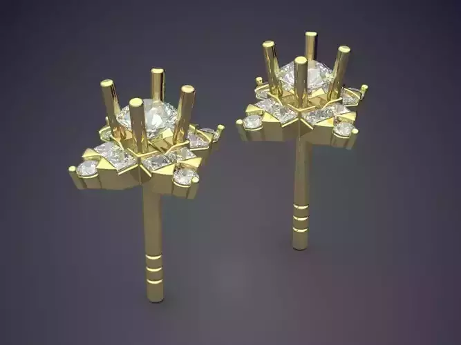 Earrings With Diamonds CAD-4809