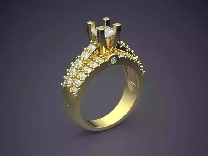 Engagement Ring With Diamonds CAD-4808