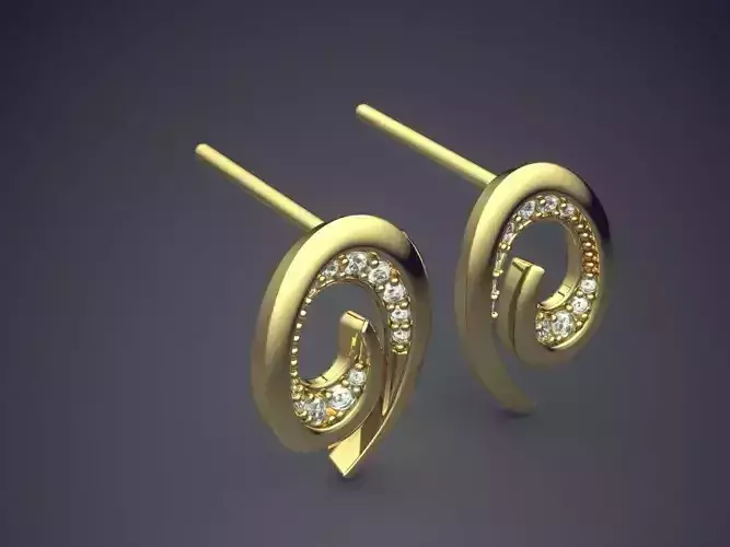 Earrings With Diamonds CAD-4803