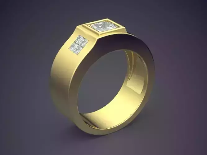 Ring With Diamonds CAD-4802 3D print model