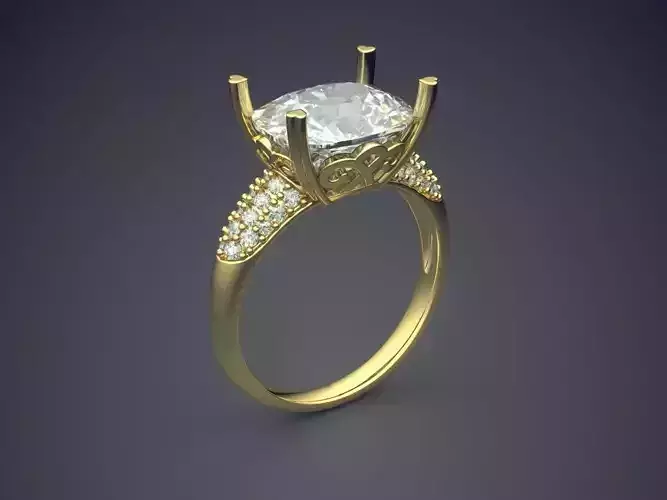 Engagement Ring With Diamonds CAD-4804
