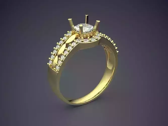 Engagement Ring With Diamonds CAD-4797