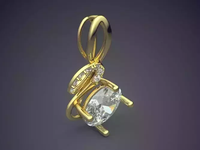 Pendant With Diamonds CAD-4794 3D print model