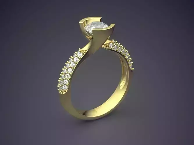Engagement Ring With Diamonds CAD-4791