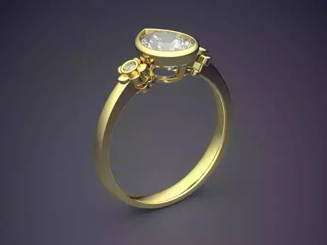 Engagement Ring With Diamonds CAD-4782