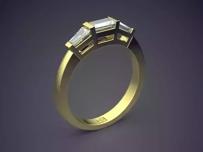 Ring With Diamonds CAD-4779 3D print model