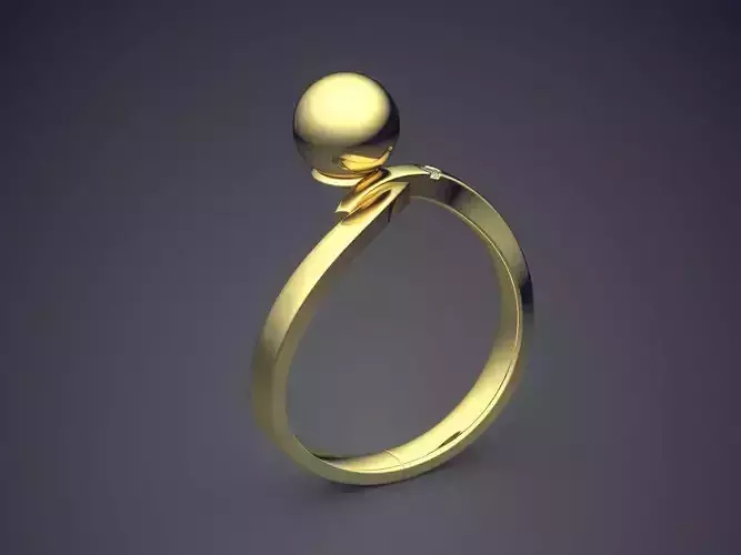 Curved Engagement Ring CAD-4777