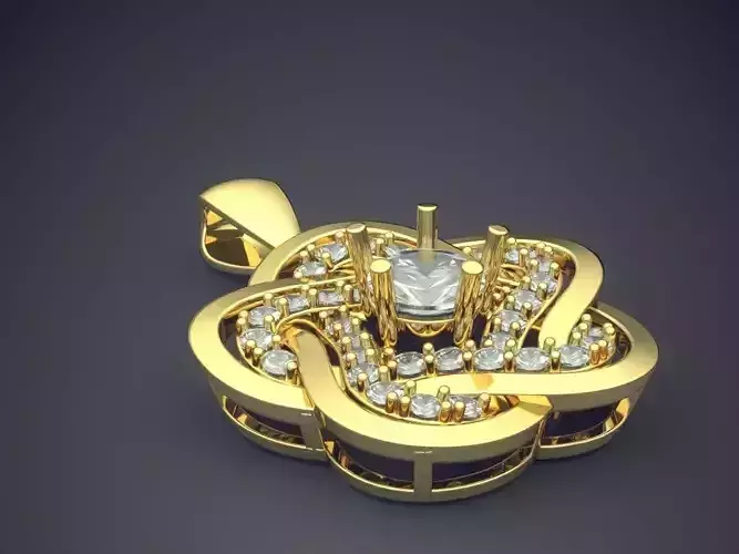 Pendant With Diamonds CAD-4774 3D print model