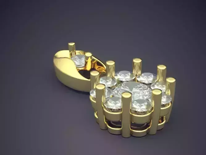Pendant With Diamonds CAD-4772 3D print model
