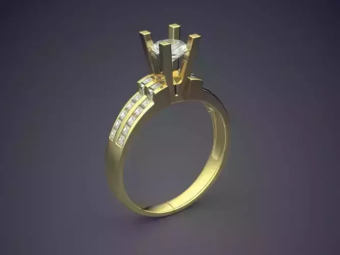 Engagement Ring With Diamonds CAD-4766