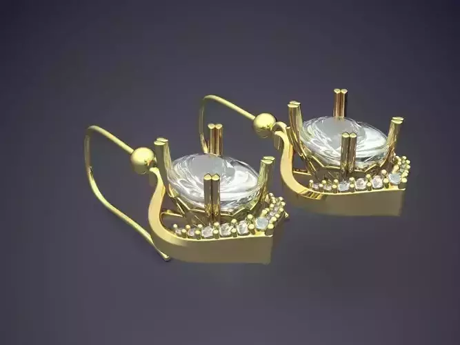 Earrings With Diamonds CAD-4765