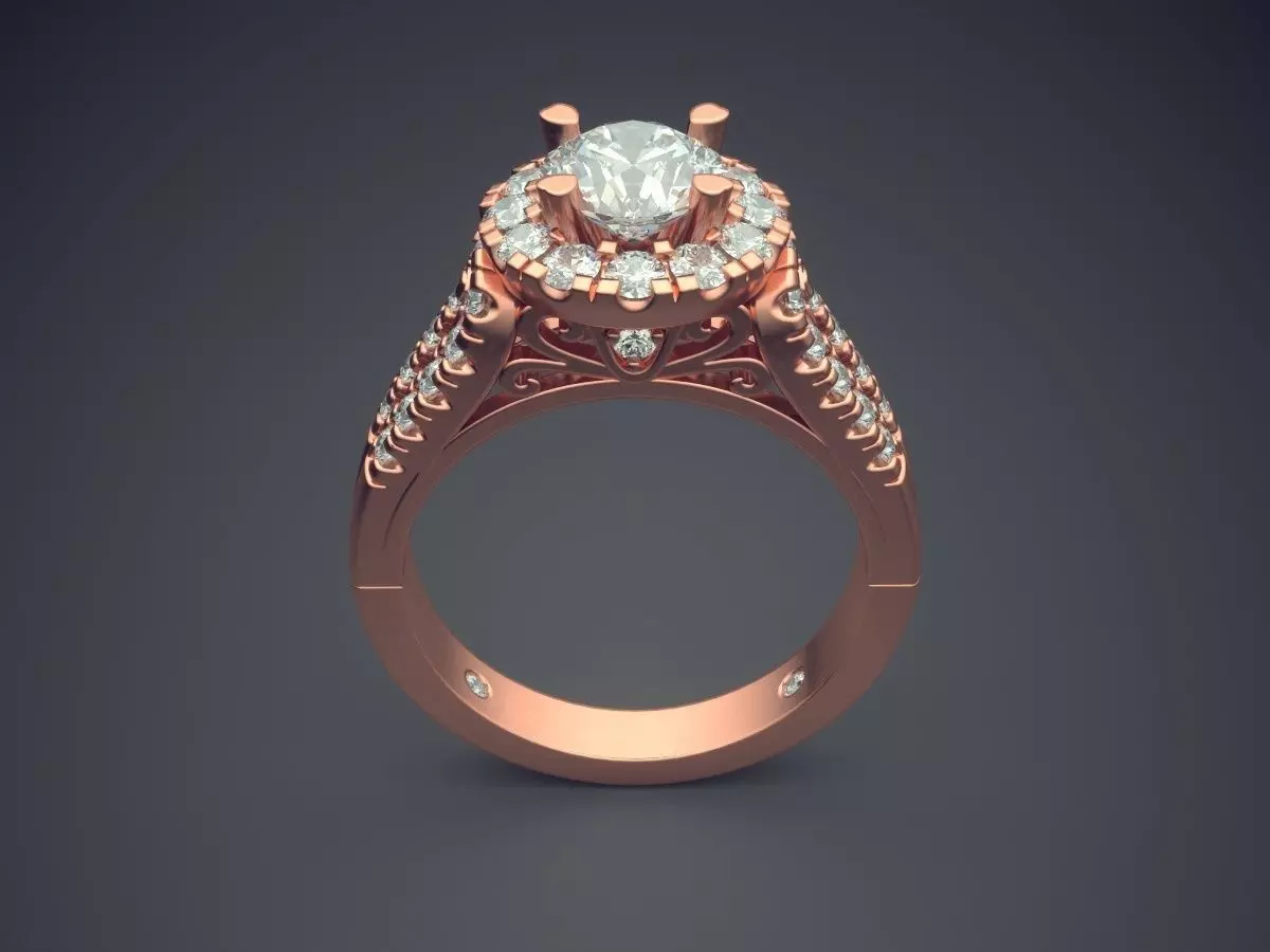 Ring With Diamonds CAD-4755 3D print model_2