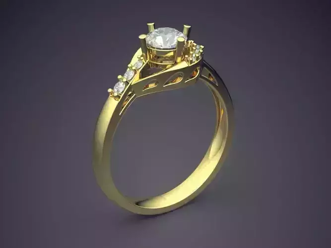 Ring With Diamonds CAD-4753 3D print model