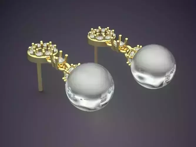 Earrings With Pearl CAD-4754