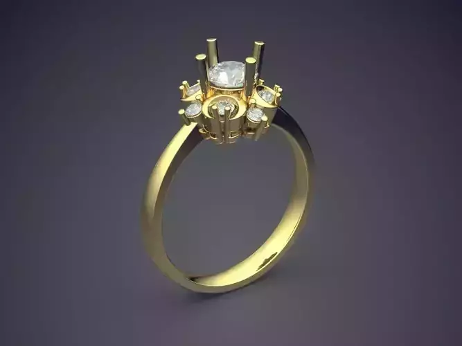 Engagement Ring With Diamonds CAD-4749