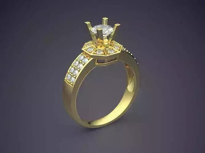 Ring With Diamonds CAD-4740 3D print model