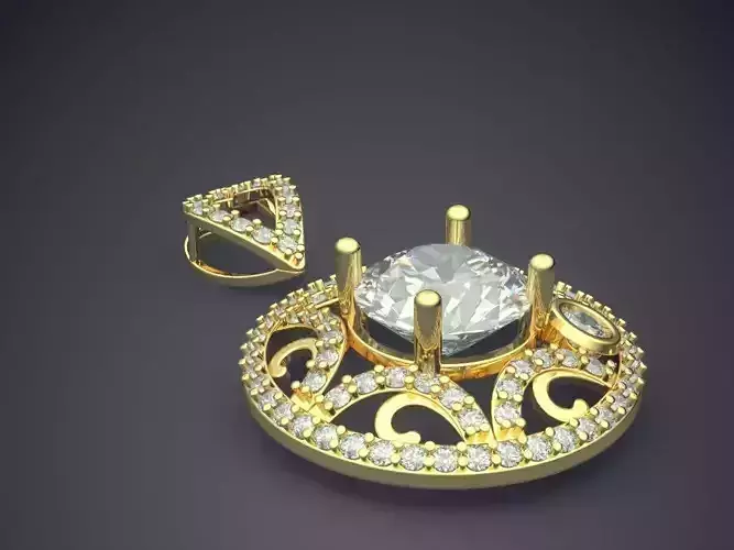 Pendant With Diamonds CAD-4778 3D print model