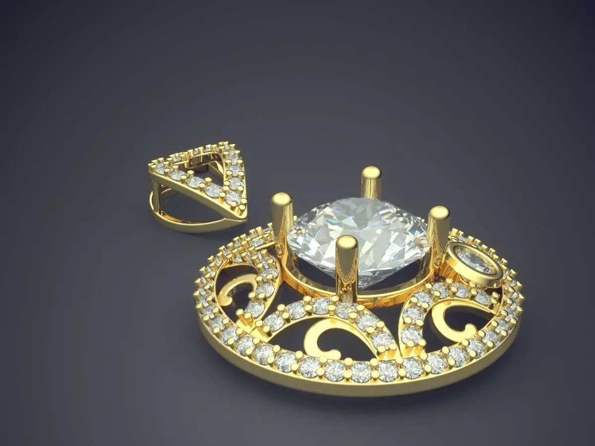 Pendant With Diamonds CAD-4778 3D print model_0