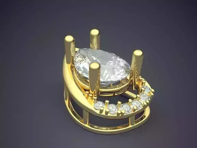 Pendant With Diamonds CAD-4732 3D print model