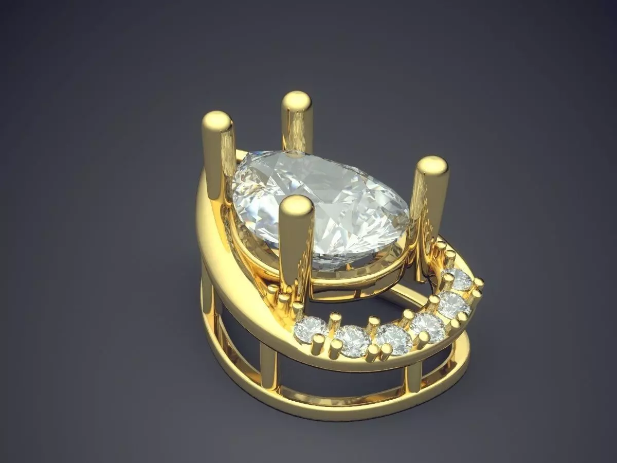 Pendant With Diamonds CAD-4732 3D print model_0