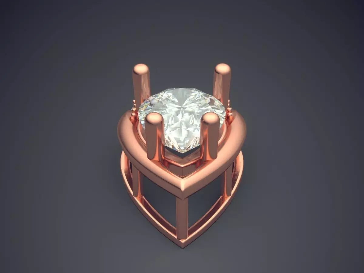 Pendant With Diamonds CAD-4732 3D print model_2