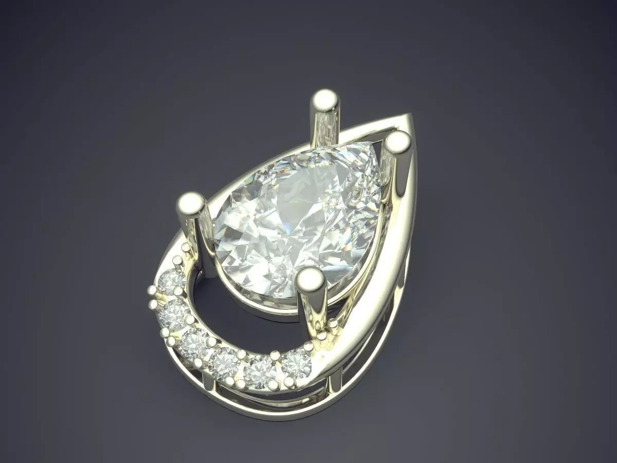 Pendant With Diamonds CAD-4732 3D print model_1