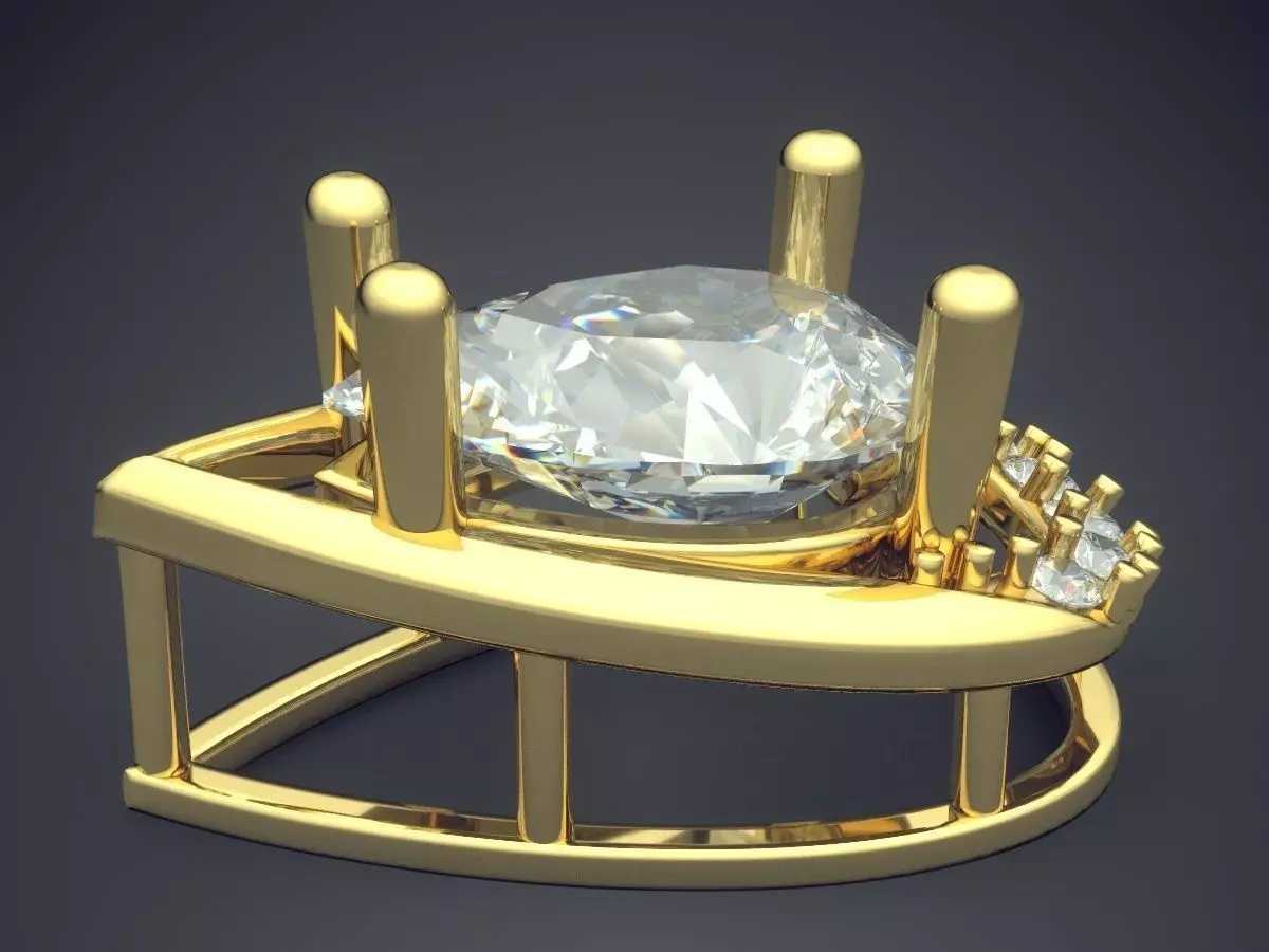 Pendant With Diamonds CAD-4732 3D print model_3