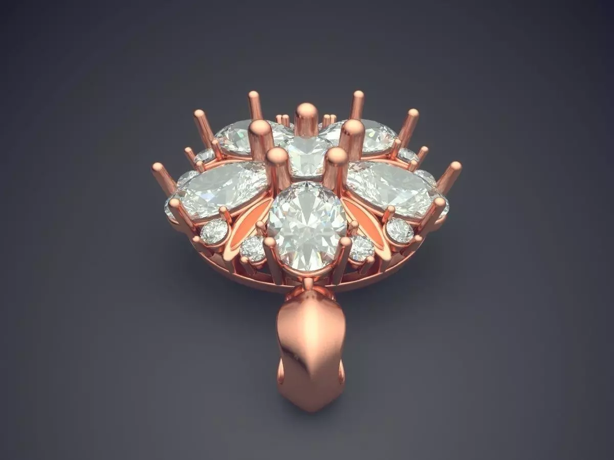 Pendant With Diamonds CAD-4730 3D print model_2