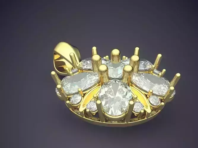Pendant With Diamonds CAD-4730 3D print model