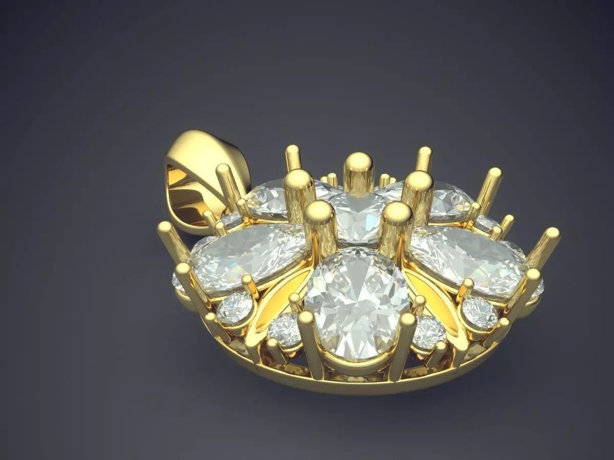 Pendant With Diamonds CAD-4730 3D print model_0