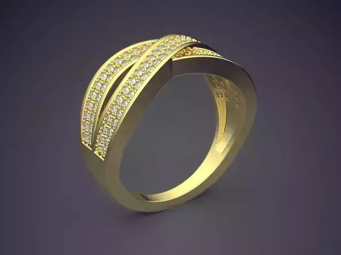 Ring With Diamonds CAD-4729 3D print model