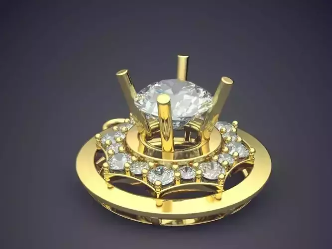 Pendant With Diamonds CAD-4721 3D print model