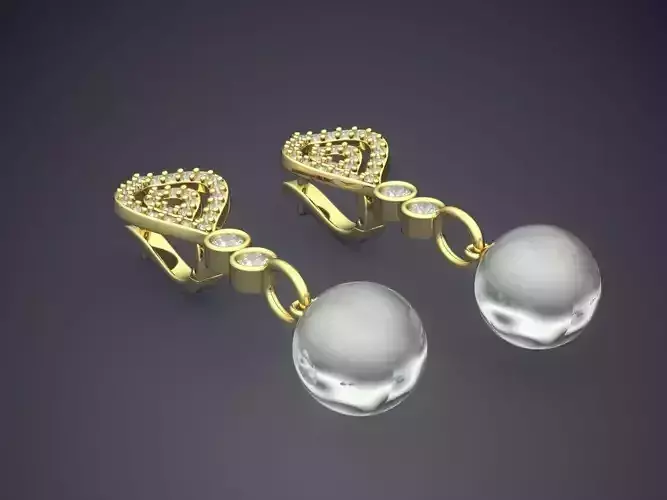 Earrings With Pearl CAD-4723