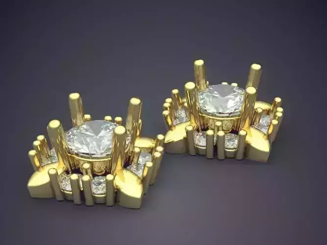 Earrings With Diamonds CAD-4715