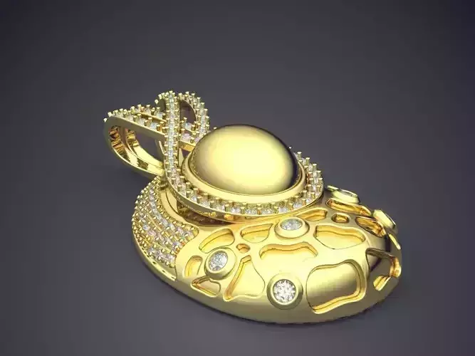 Pendant With Diamonds CAD-4717 3D print model