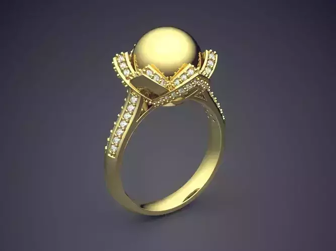 Ring With Tiny Diamonds CAD-4712