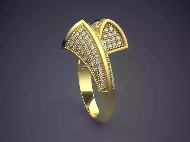 Unique Ring With Diamonds CAD-4708