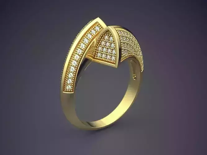 Unique Ring With Diamonds CAD-4708