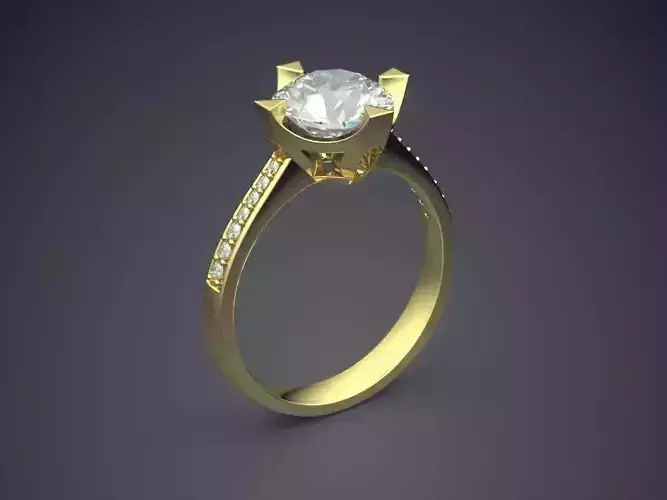 Ring With Diamonds CAD-4691 3D print model